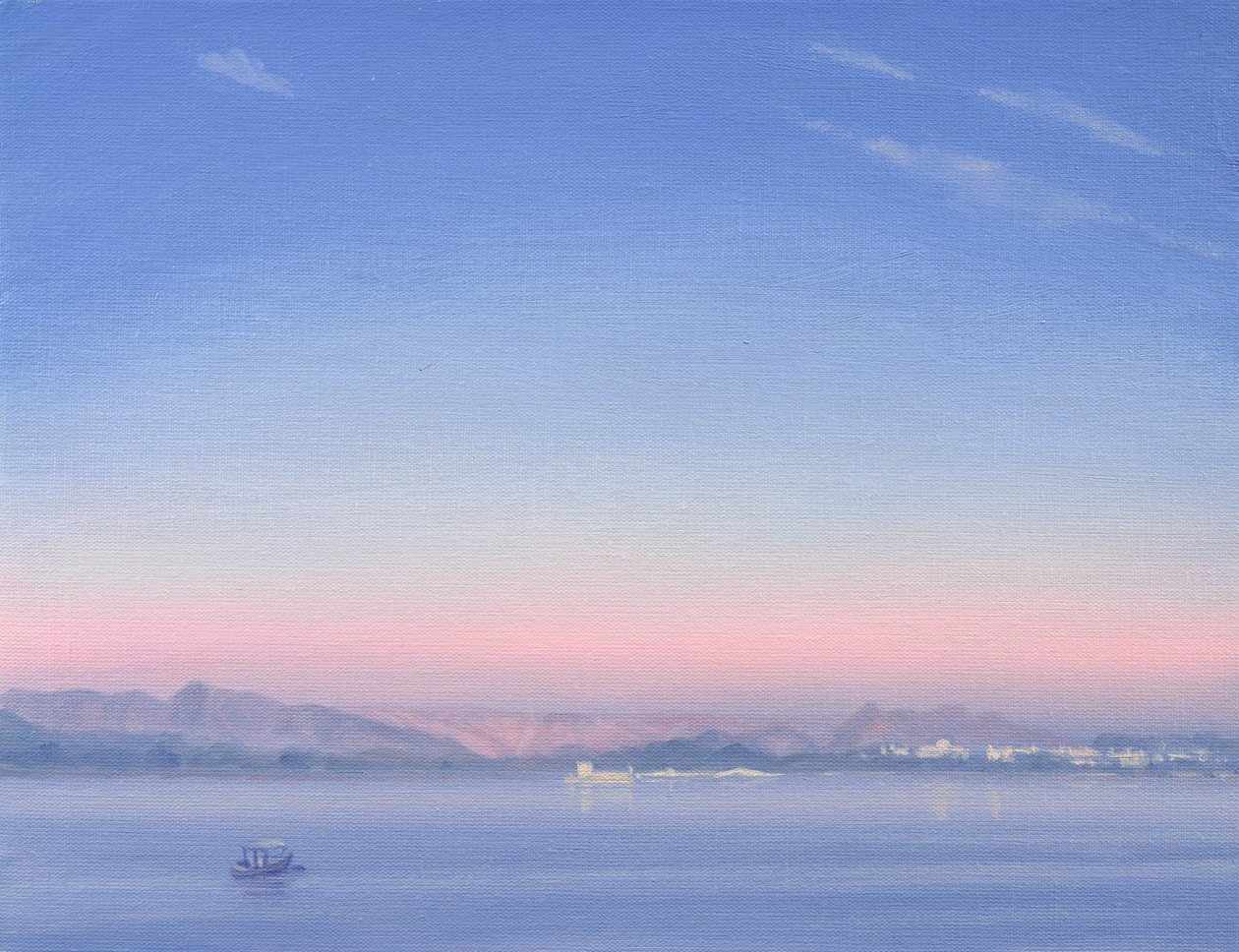 Amanhecer, sobre, lago, Piccola de Derek Hare