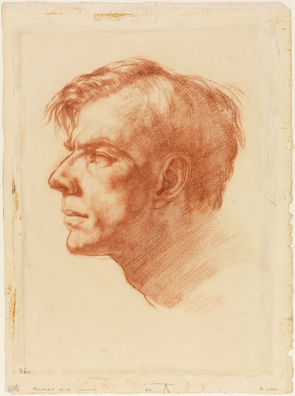 Retrato de John Fothergill, c.1907 (sanguíneo sobre papel) de Derwent Lees