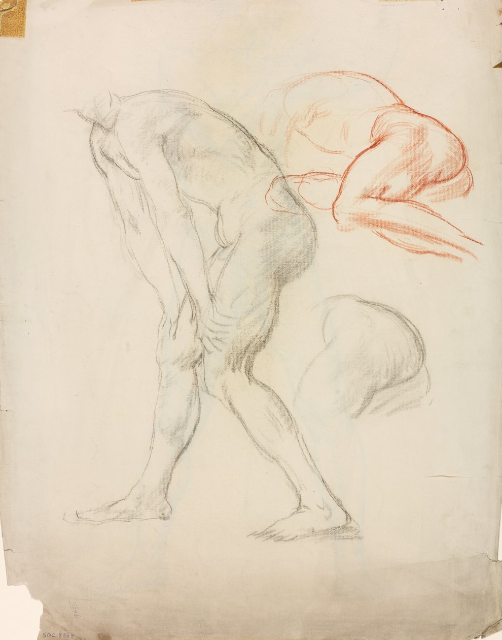 Estudos de uma figura agachada de Derwent Lees