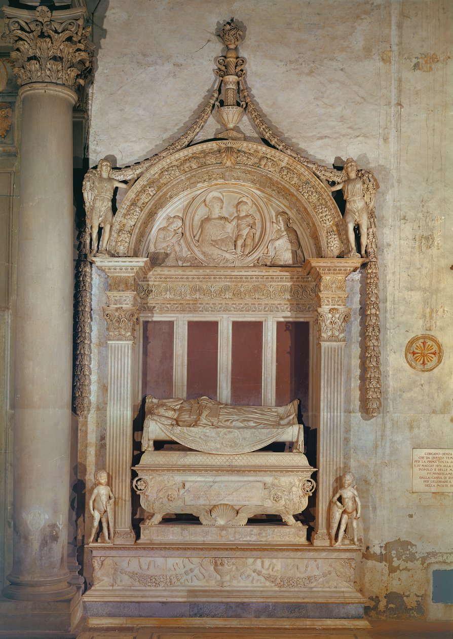 Túmulo de Carlo Marsuppini, c.1453-55 (mármore) de Desiderio da Settignano