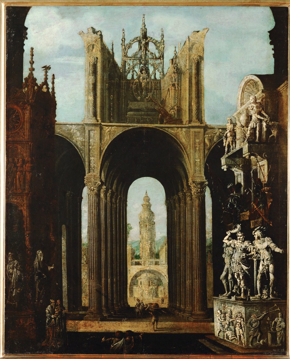 Arquitetura Imaginária (óleo sobre tela) de Desiderio Monsu