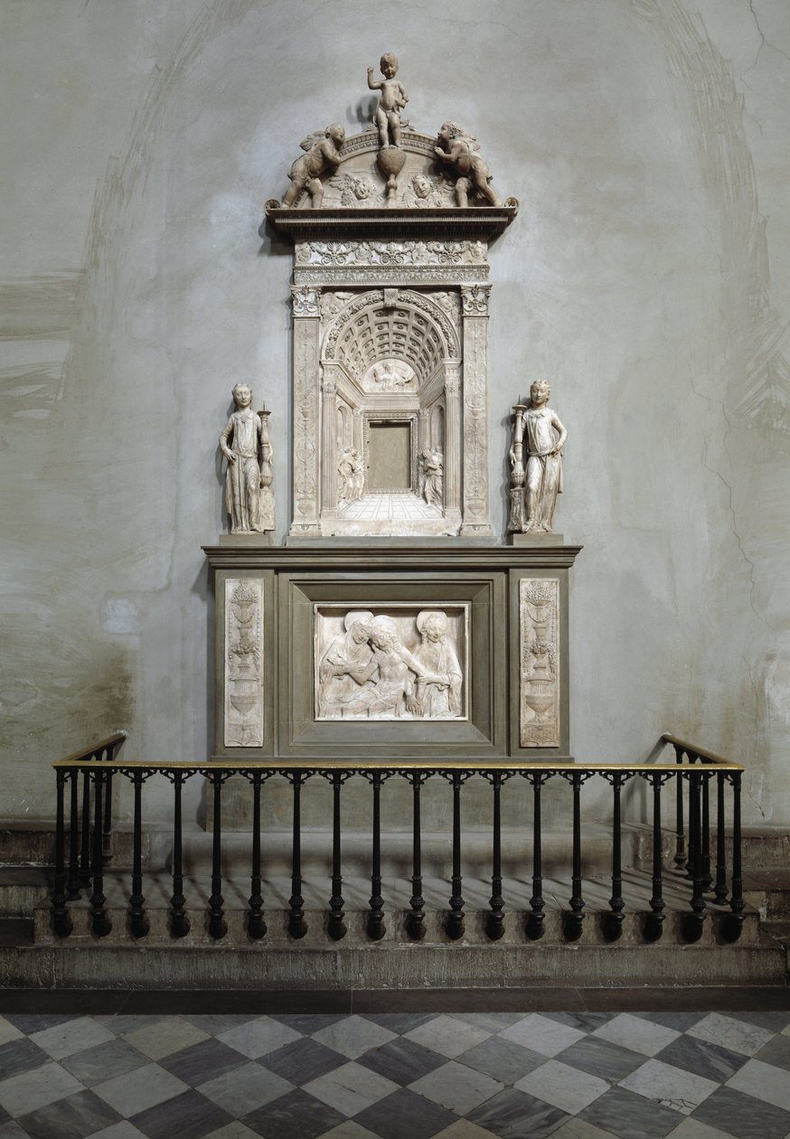 Tabernáculo de mármore de Desiderio da Settignano (ca. 1430-1464) (O altar do Sacramento, tabernáculo de mármore) 1461 Florença, igreja de São Lourenço (igreja de São Lourenço) Itália de Desiderio da Settignano