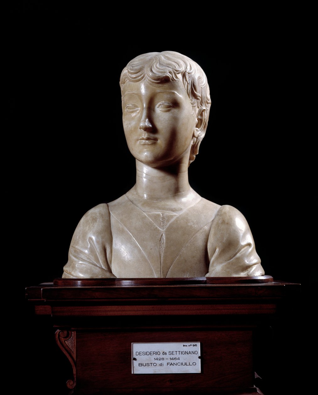 Jovem Escultura de Desiderio da Settignano (ca. 1430-1464) 1450-1455 Dim 40x34,5 cm Florença, Museo Nazionale del Bargello de Desiderio da Settignano
