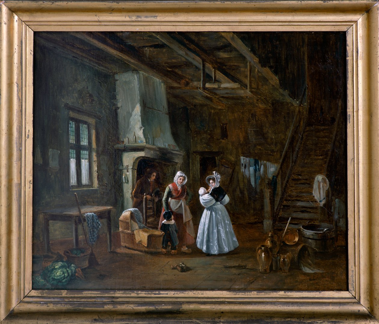 Interior com figuras (óleo sobre tela) de Desire Donny