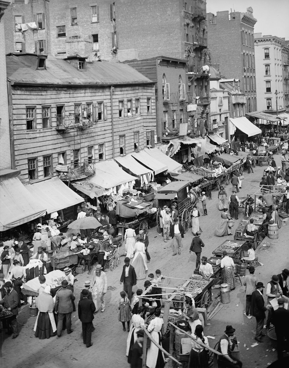 Mercado judeu no East Side, Nova York, NY, c.1890-1901 de Detroit Publishing Co.