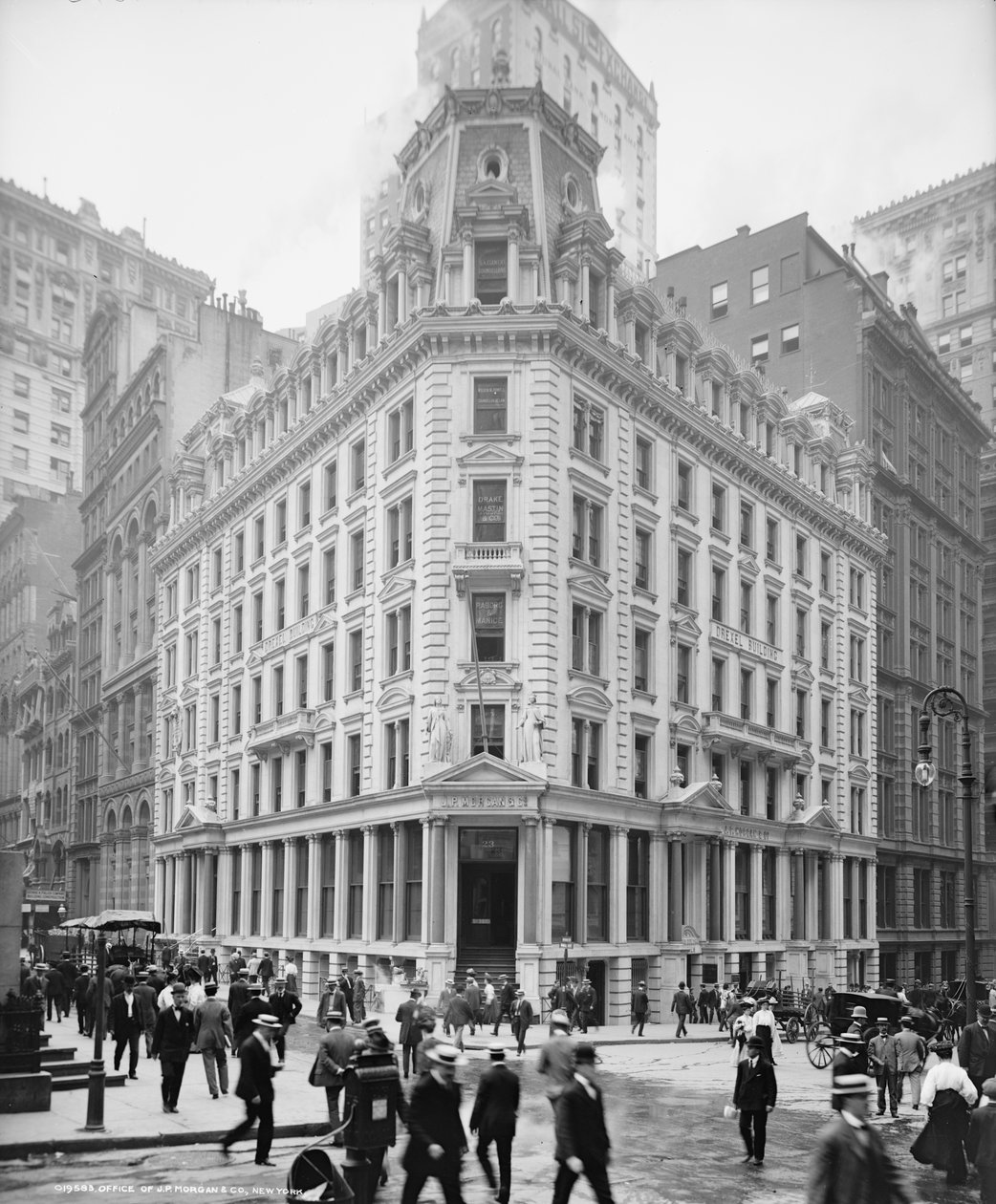 Escritório do JP Morgan und Co., Nova York, c.1900-06 de Detroit Publishing Co.