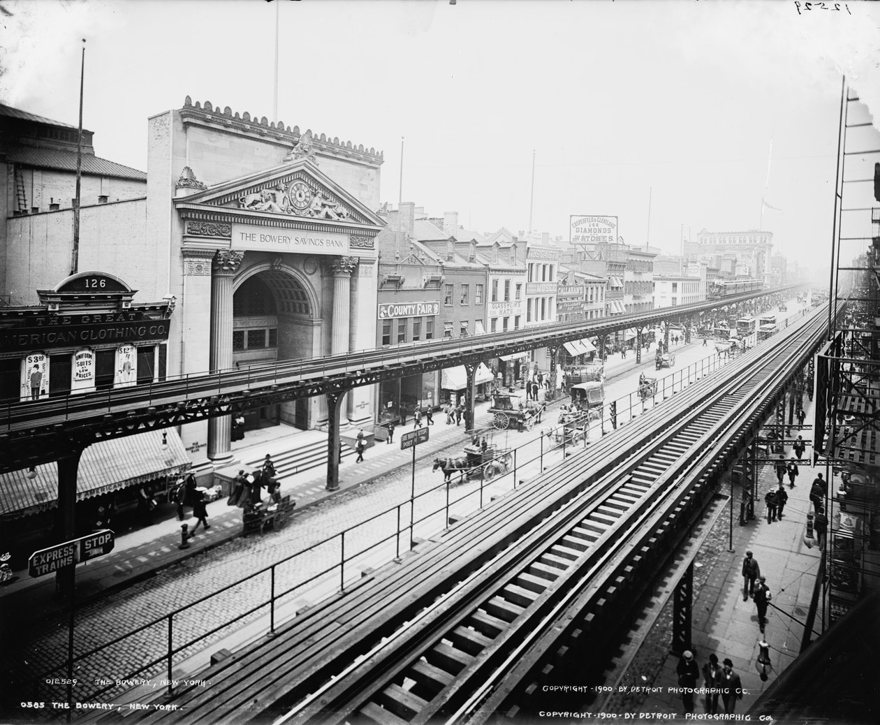 O Bowery, Nova York, c.1900 de Detroit Publishing Co.