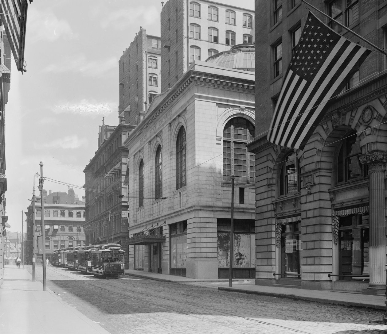 A Bolsa de Valores, Congress Street, Boston, Massachusetts, c.1910-20 de Detroit Publishing Co.