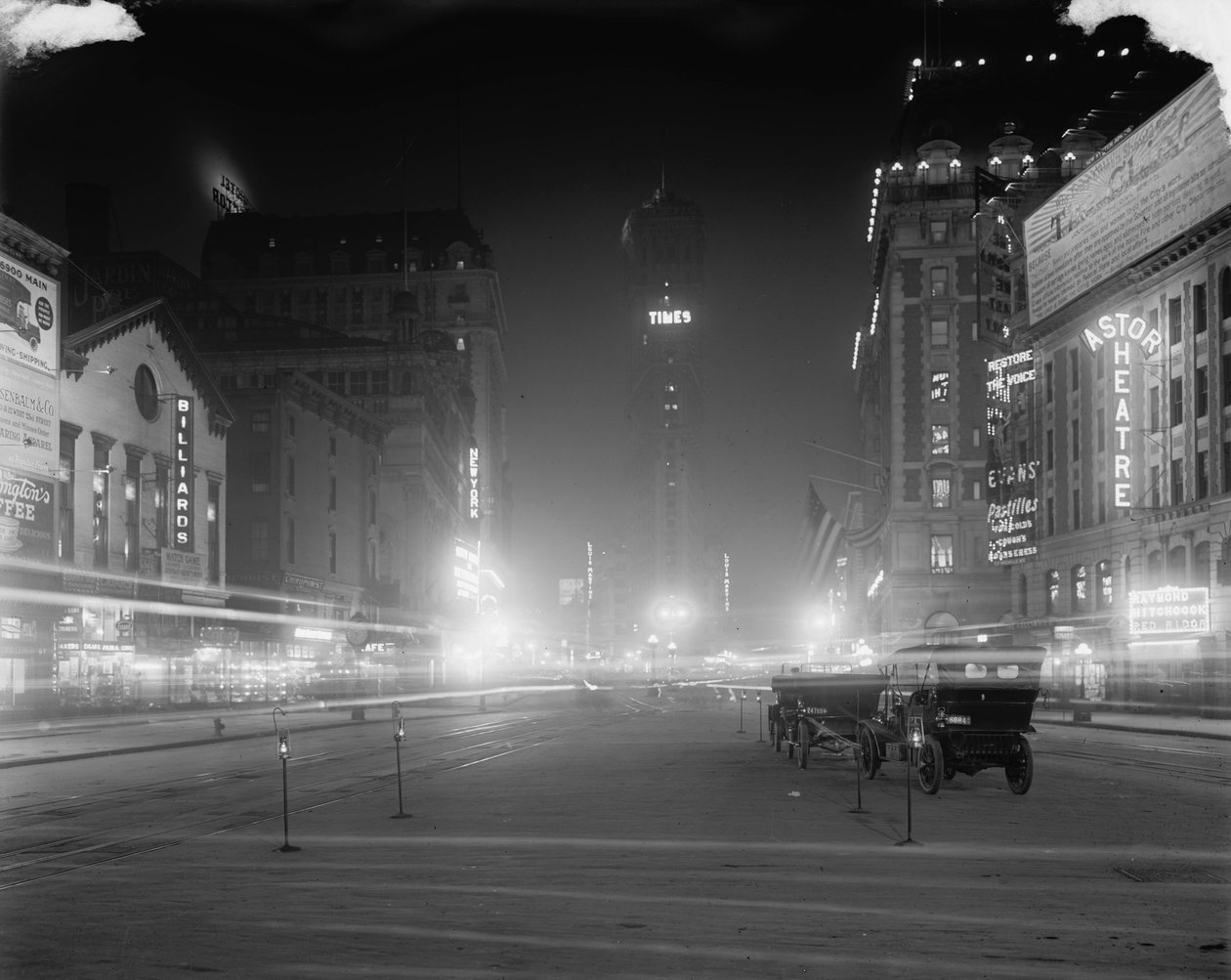 Times Square à noite, Nova York, NY, c.1900-15 de Detroit Publishing Co.