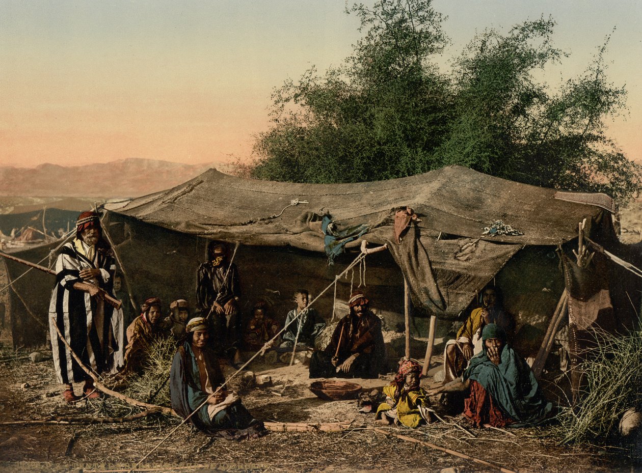 Tendas e Ocupantes Beduínos, Terra Santa de Detroit Photographic Co.
