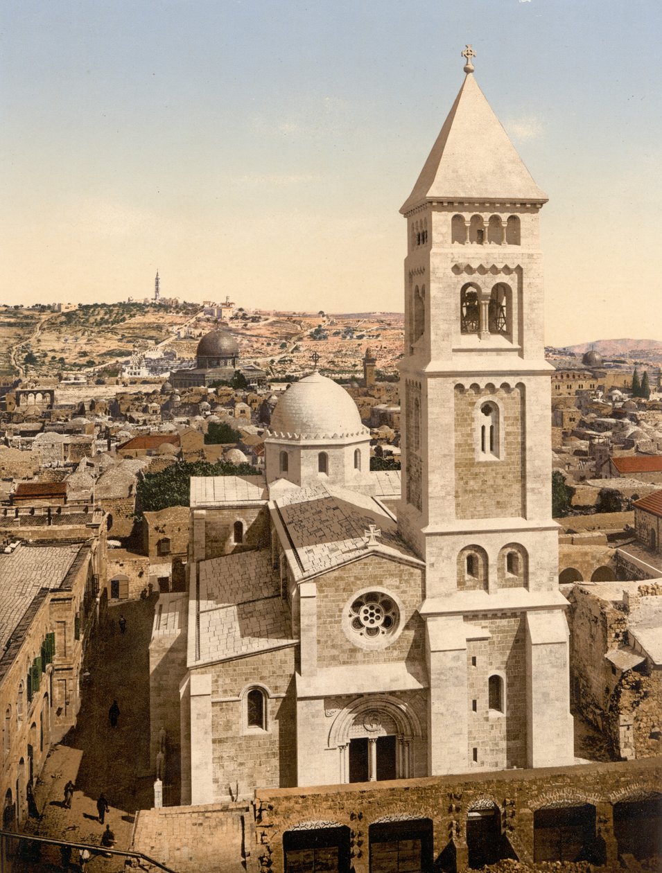 Igreja de São Salvador, Jerusalém, Terra Santa, c.1890-c.1900 (impressão fotocromática) de Detroit Photographic Co.