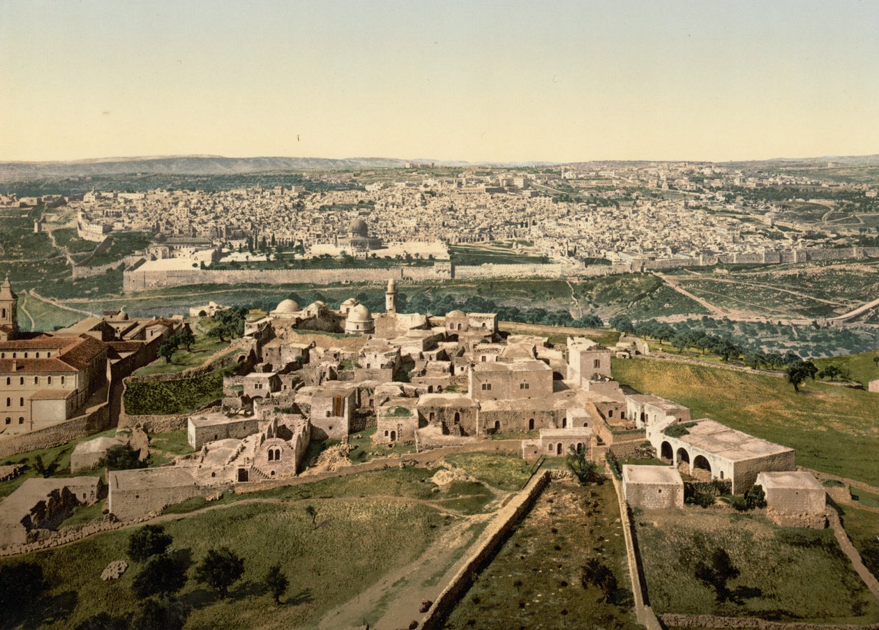 Vista geral, Jerusalém, Terra Santa, c.1890-c.1900 (fotocópia) de Detroit Photographic Co.