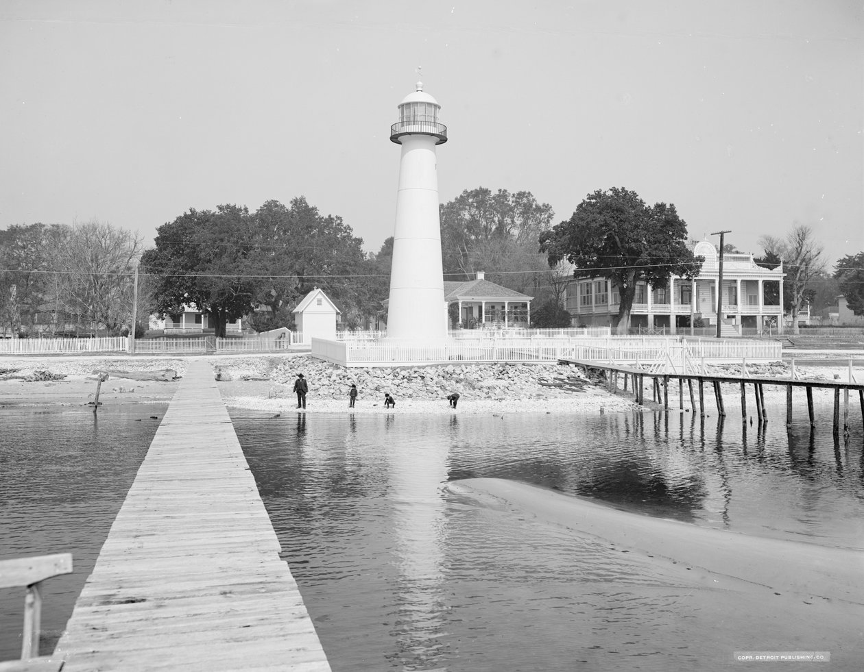 Biloxi Lighthouse, Biloxi, Mississippi, EUA, c.1906 (foto a p/b) de Detroit Publishing Co.