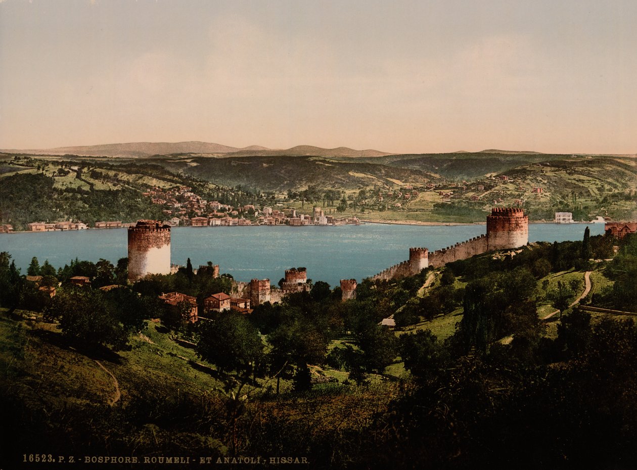 Bosphorus, Rumeli e Anadali-Hissar, c.1890-1900 (fotocópia) de Detroit Publishing Co.