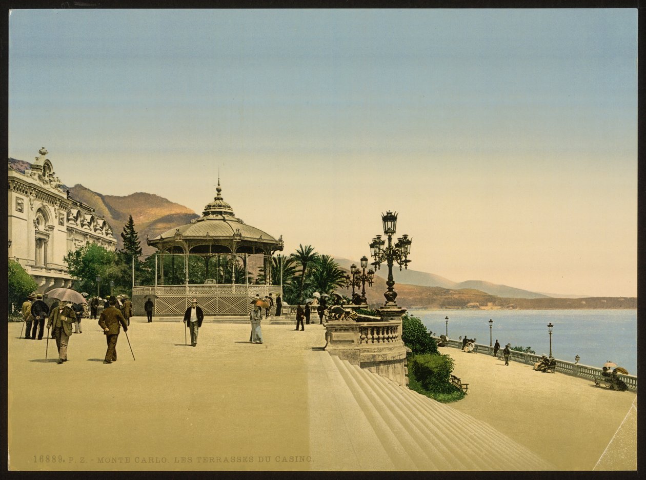Casino Terrace, Monte Carlo, Riviera, Mônaco de Detroit Publishing Co.