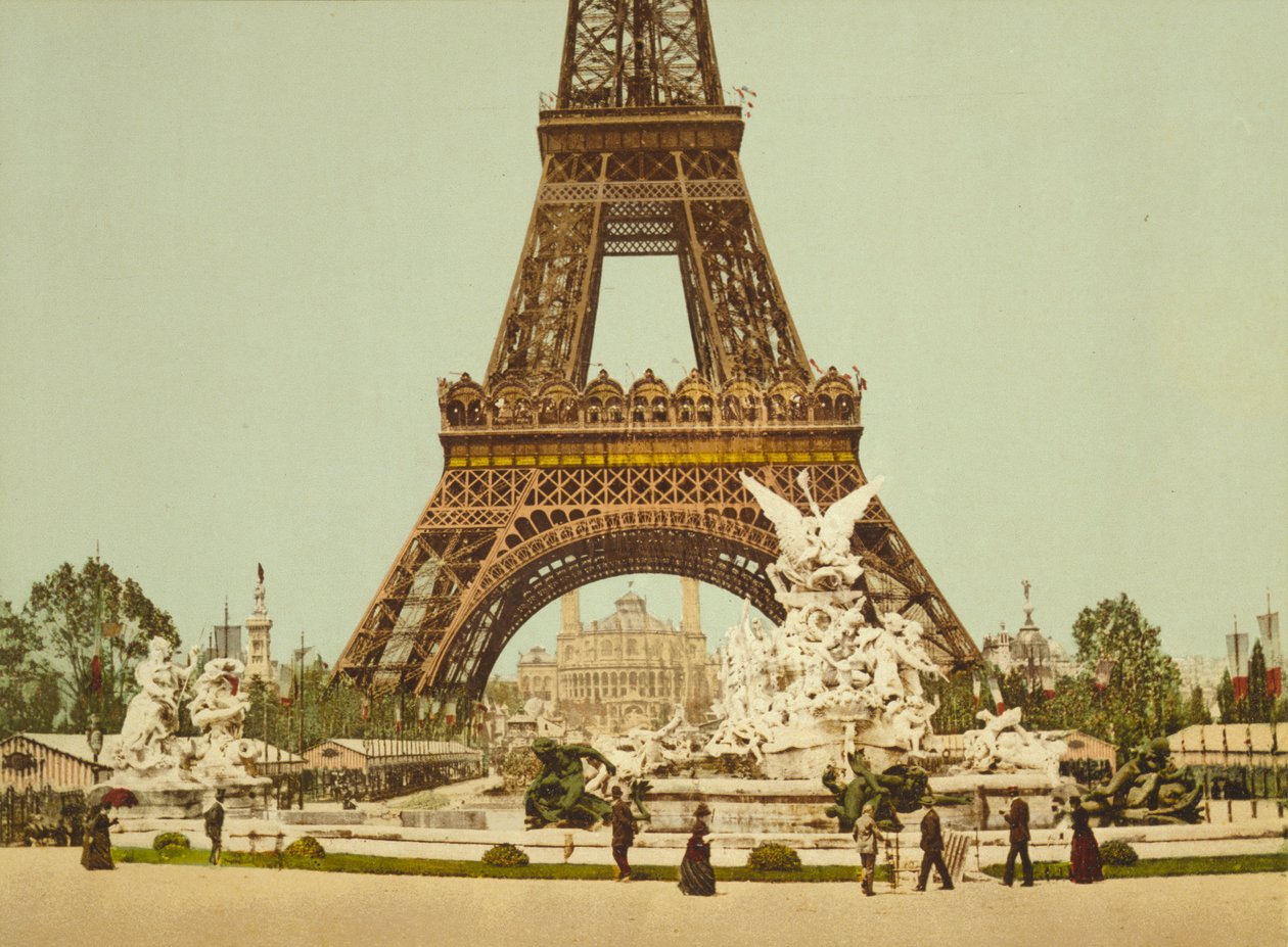 Torre Eiffel e fonte, Exposição Universelle, Paris, França, c.1900 de Detroit Publishing Co.