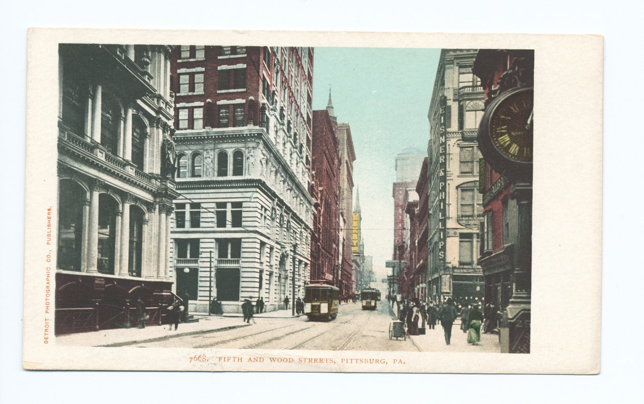 Fifth and Wood Streets, Pittsburgh, Pa. de Detroit Publishing Co.