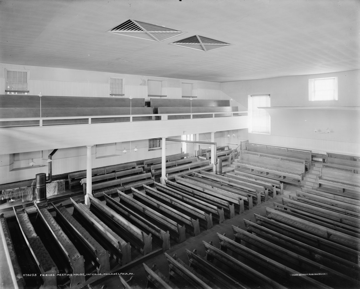 Casa de Reunião dos Amigos, interior, Filadélfia de Detroit Publishing Co.