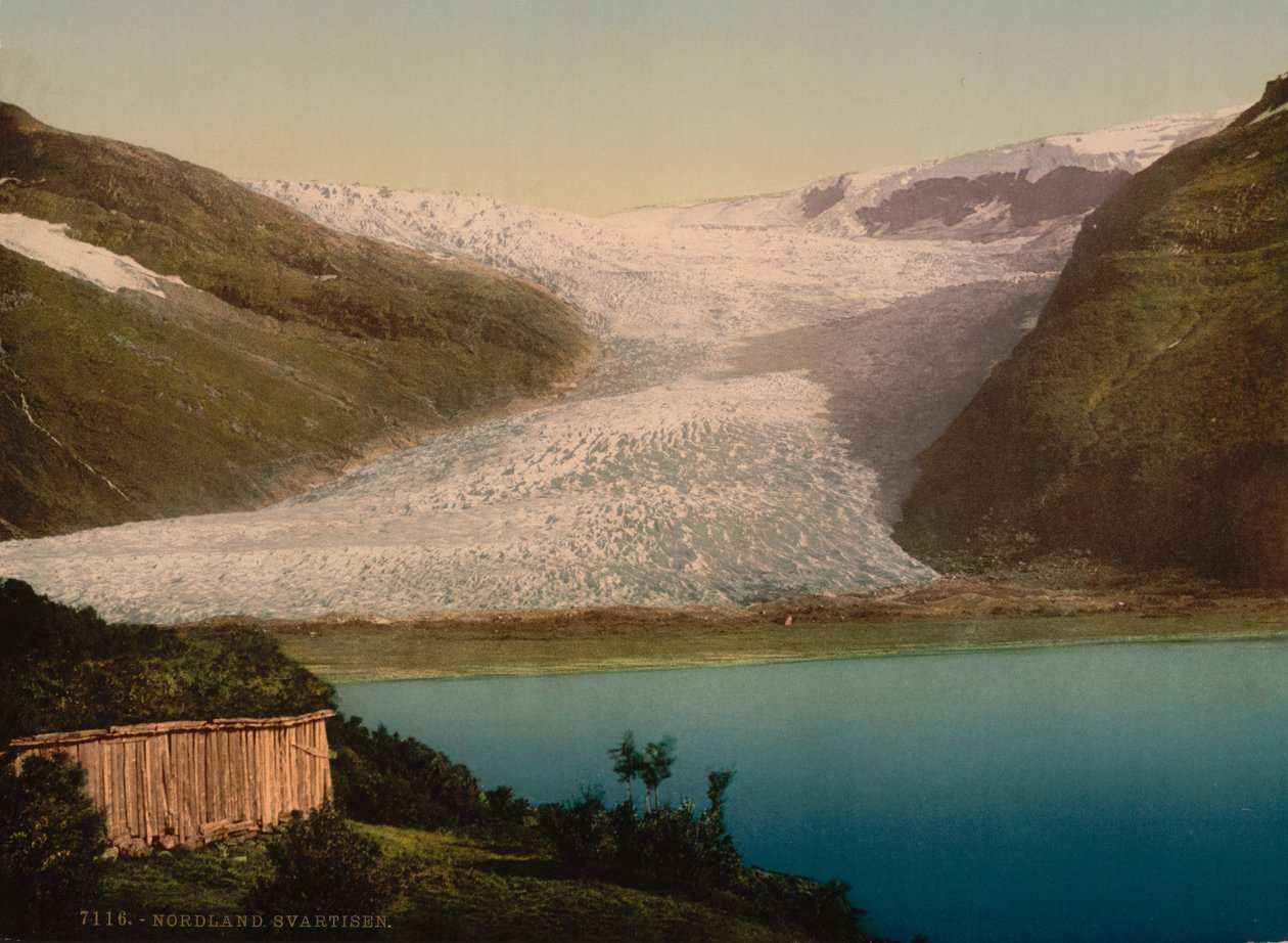 Geleira, Svartisen, Noruega, Photochrome Print, c.1900 de Detroit Publishing Co.