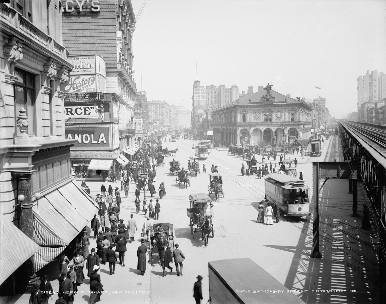 Herald Square, Nova York, c.1904 (foto p - b) de Detroit Publishing Co.