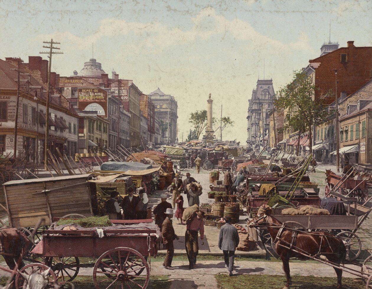 Praça Jacques Cartier, Montreal, 1901 de Detroit Publishing Co.