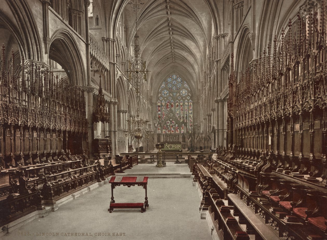 Coro da Catedral de Lincoln, c.1900 de Detroit Publishing Co.