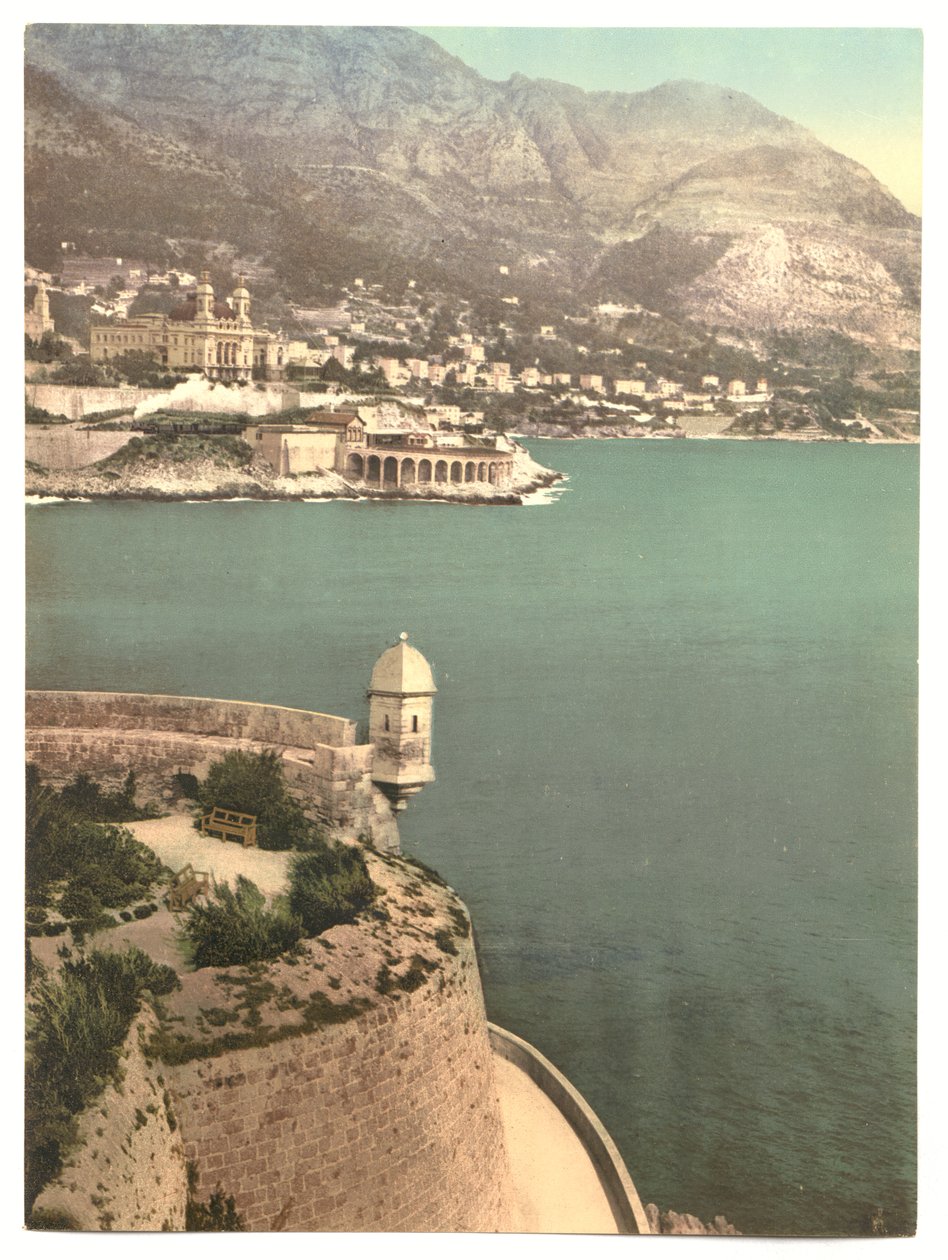 Monte Carlo de Fort Antoine, Riviera, Mônaco (impressão fotomecânica) de Detroit Publishing Co.