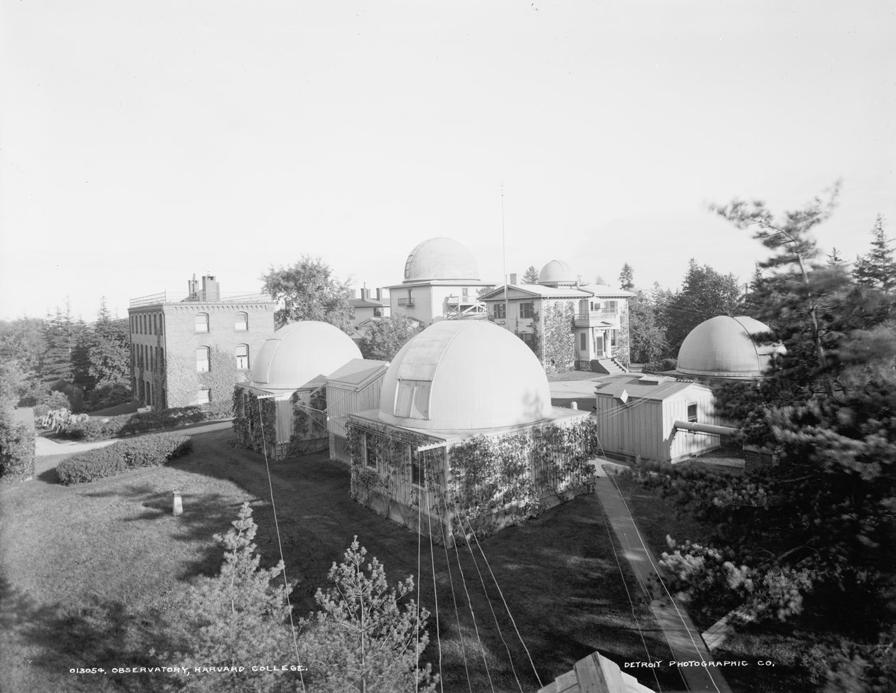Observatório, Harvard College, c.1900 (foto a p/b) de Detroit Publishing Co.