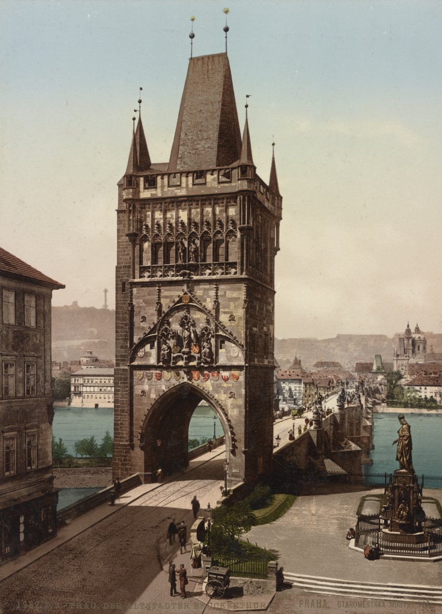 Torre da ponte da cidade velha, Praga, 1905 de Detroit Publishing Co.