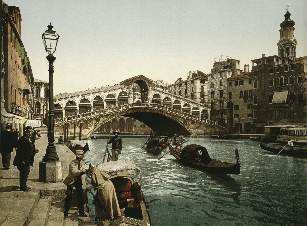 Ponte de Rialto Veneza, c.1900 (photochrom) de Detroit Publishing Co.
