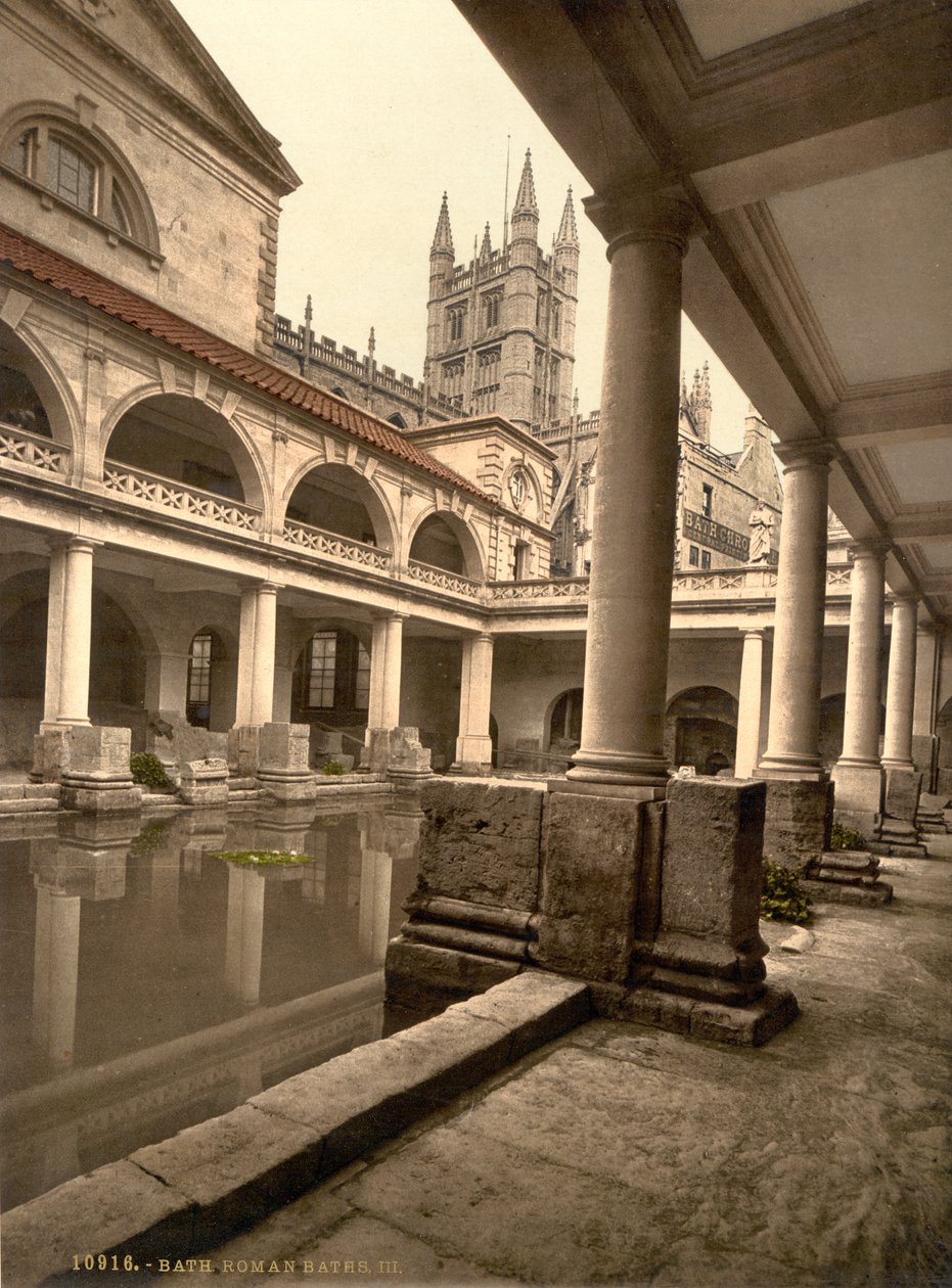 Banhos Romanos e Abadia, Bath, c.1890-1900 (impressão fotocrómica) de Detroit Publishing Co.