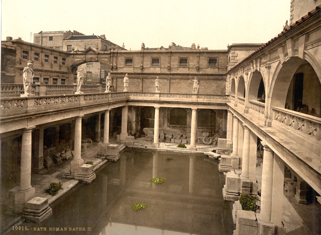 Banhos Romanos e Abadia, Bath, c.1890-1900 (impressão fotocrómica) de Detroit Publishing Co.