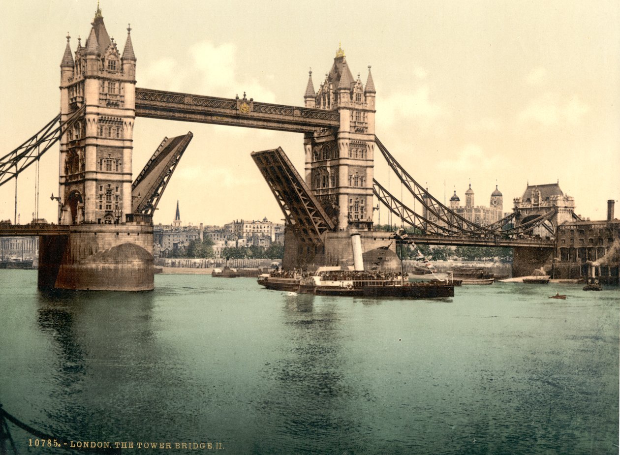 Tower Bridge, em Londres de Detroit Publishing Co.
