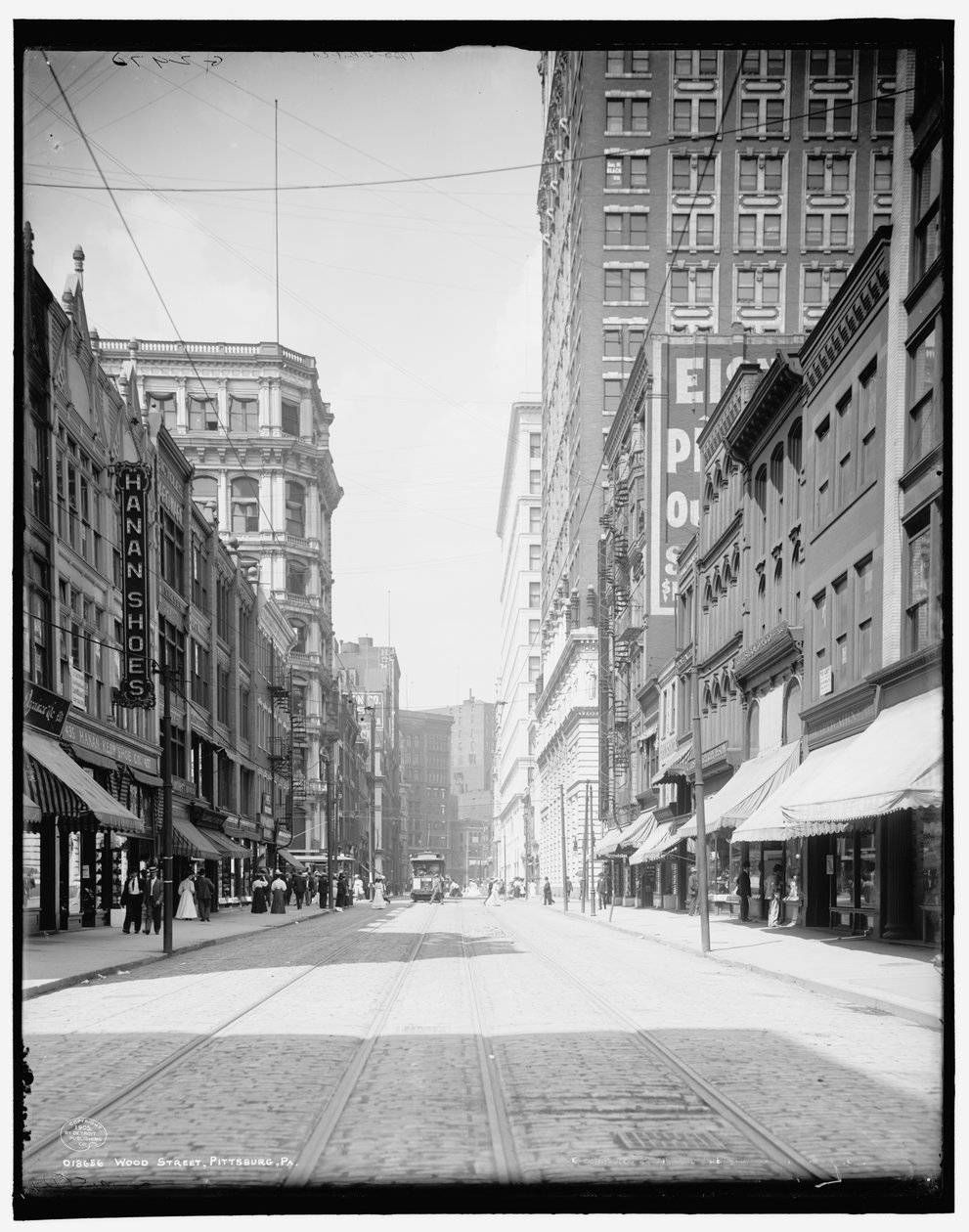 Wood Street, Pittsburgh, pai. de Detroit Publishing Co.