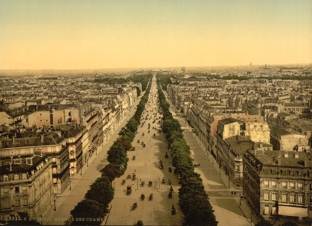 Avenida dos Champs-Elysees, Paris, c.1890-1900 (photochrom) de Detroit Publishing Co.
