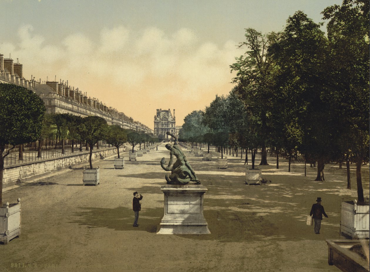O jardim das Tulherias, Paris, c.1890-1900 (photochrom) de Detroit Publishing Co.
