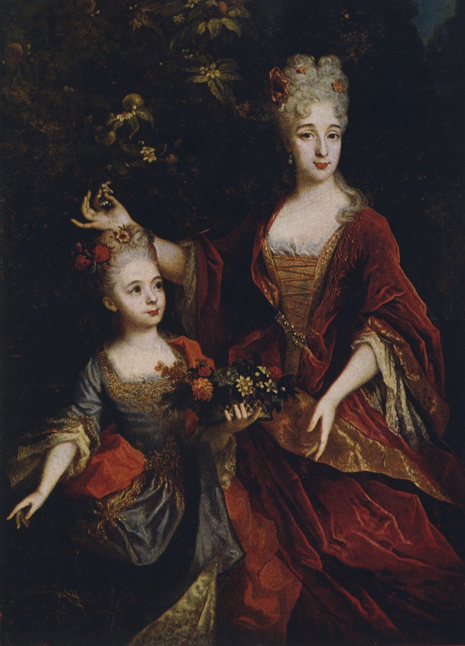 Mãe e filha, depois de Nicolas de Largilliere (1656-1746) de Devambez