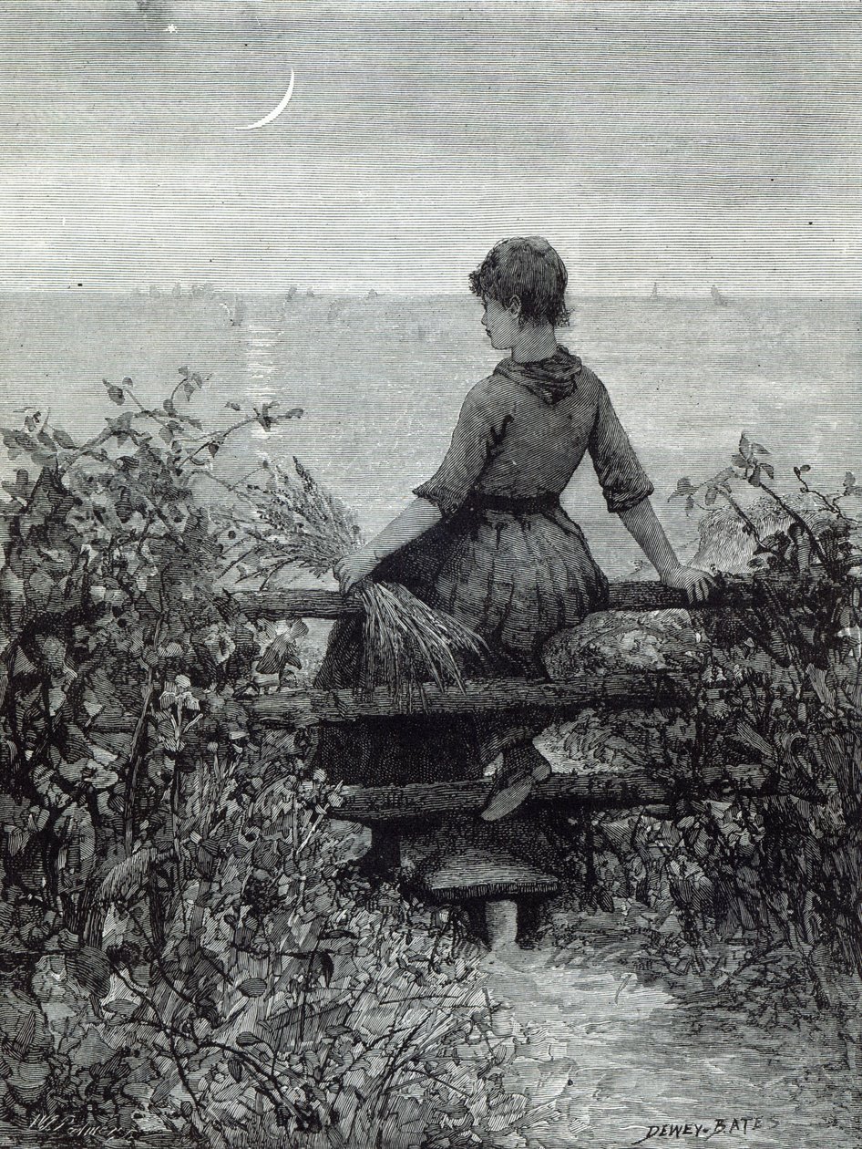 A moça do Fisher, de &39;Leisure Hour&39;, 1888 de Dewey Bates
