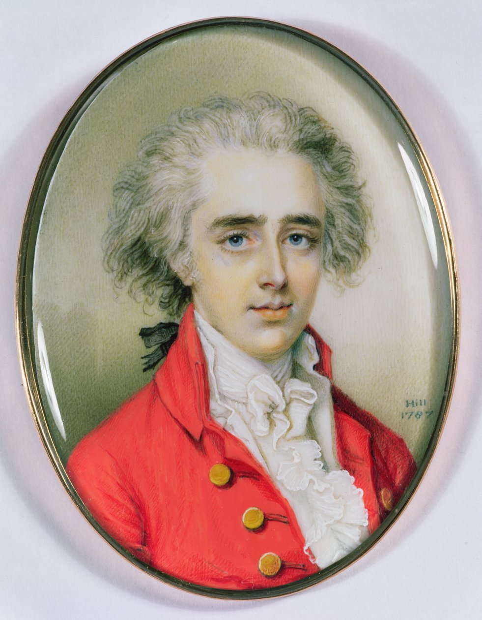Retrato em miniatura de um homem, 1787 (wc em marfim) de Diana Dietz