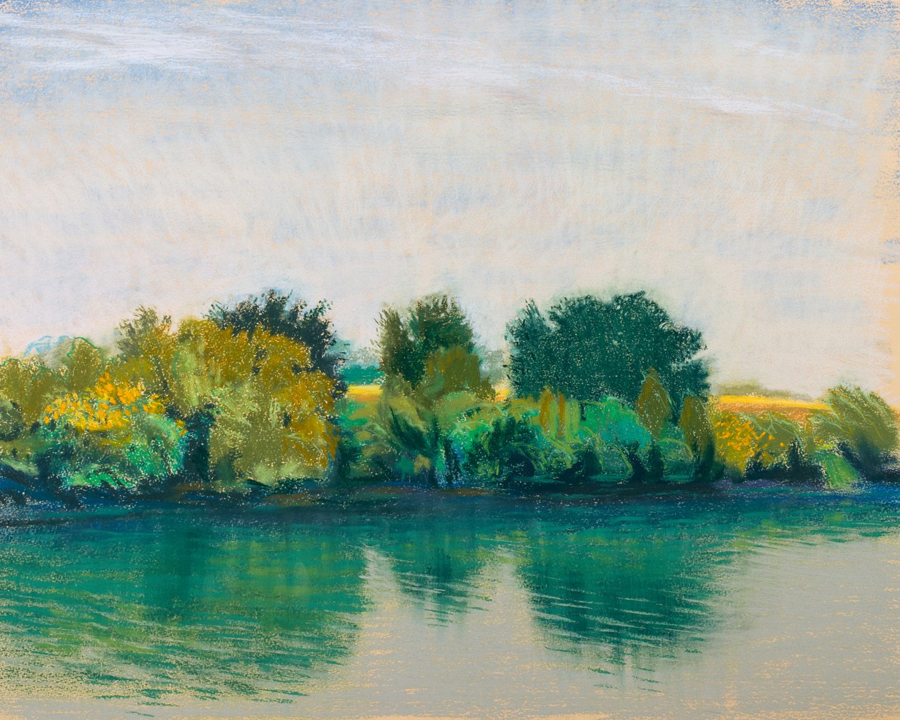 Quiet River, 2017 (pastel sobre papel) de Diana Jahns