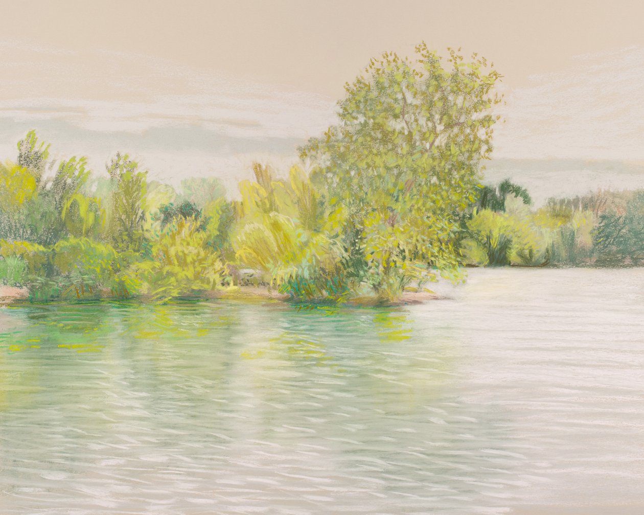 Silver River, 2017 (pastel sobre papel) de Diana Jahns