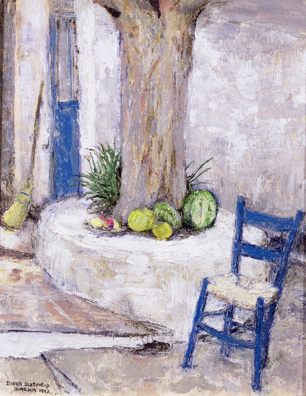 Blue Chair by the Tree, 1993 (diretoria) de Diana Schofield