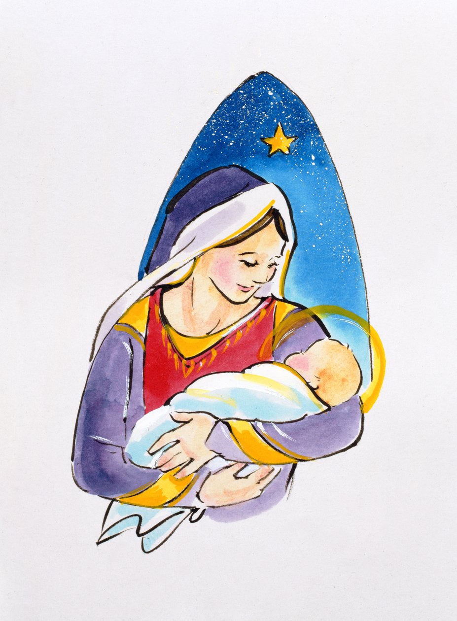 Madonna e criança, 1996 (wc) de Diane Matthes