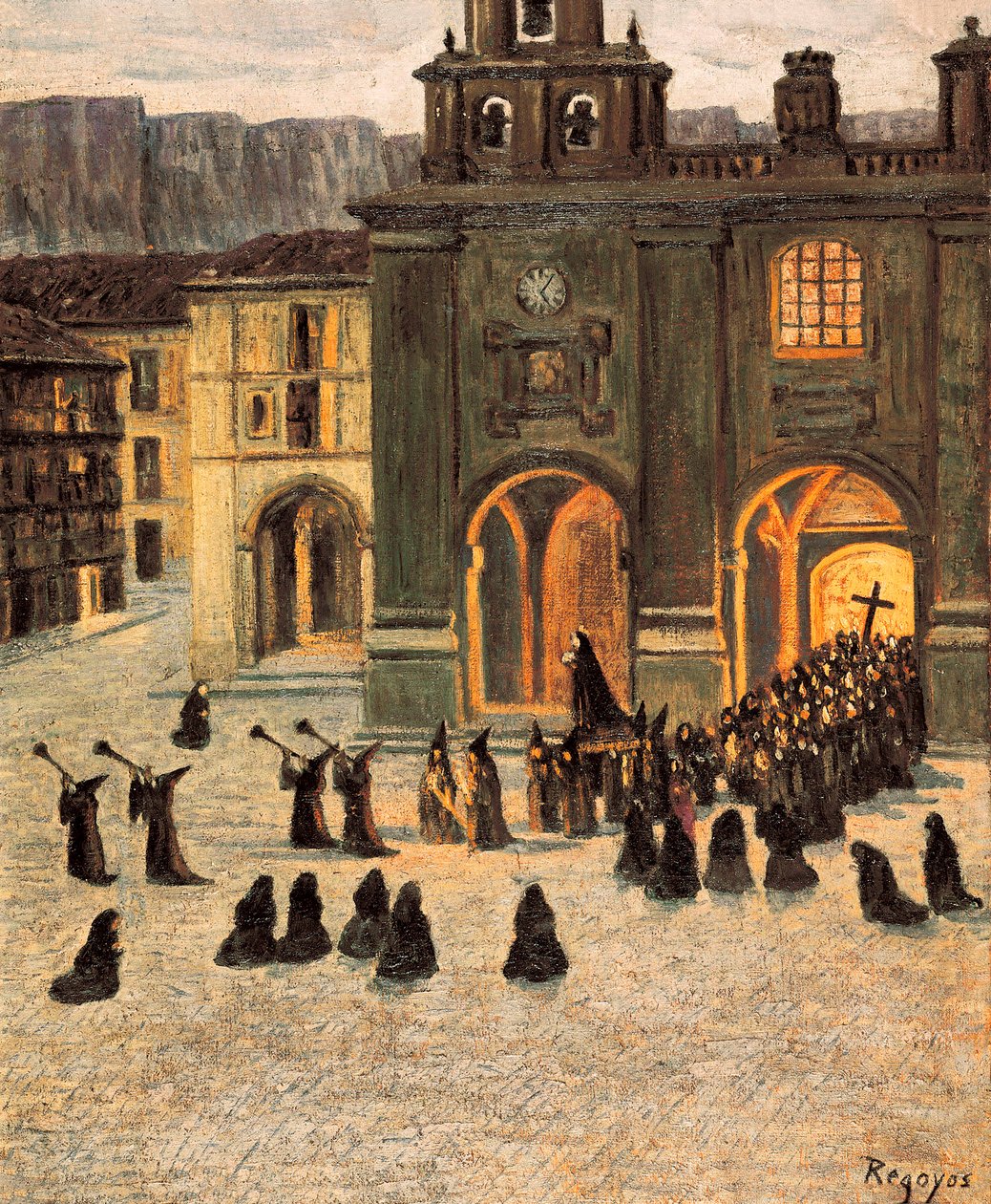 Sexta-feira Santa em Down, Orduna, pintura de Dario de Regoyos de Diario or Dario de Regoyos y Valdes