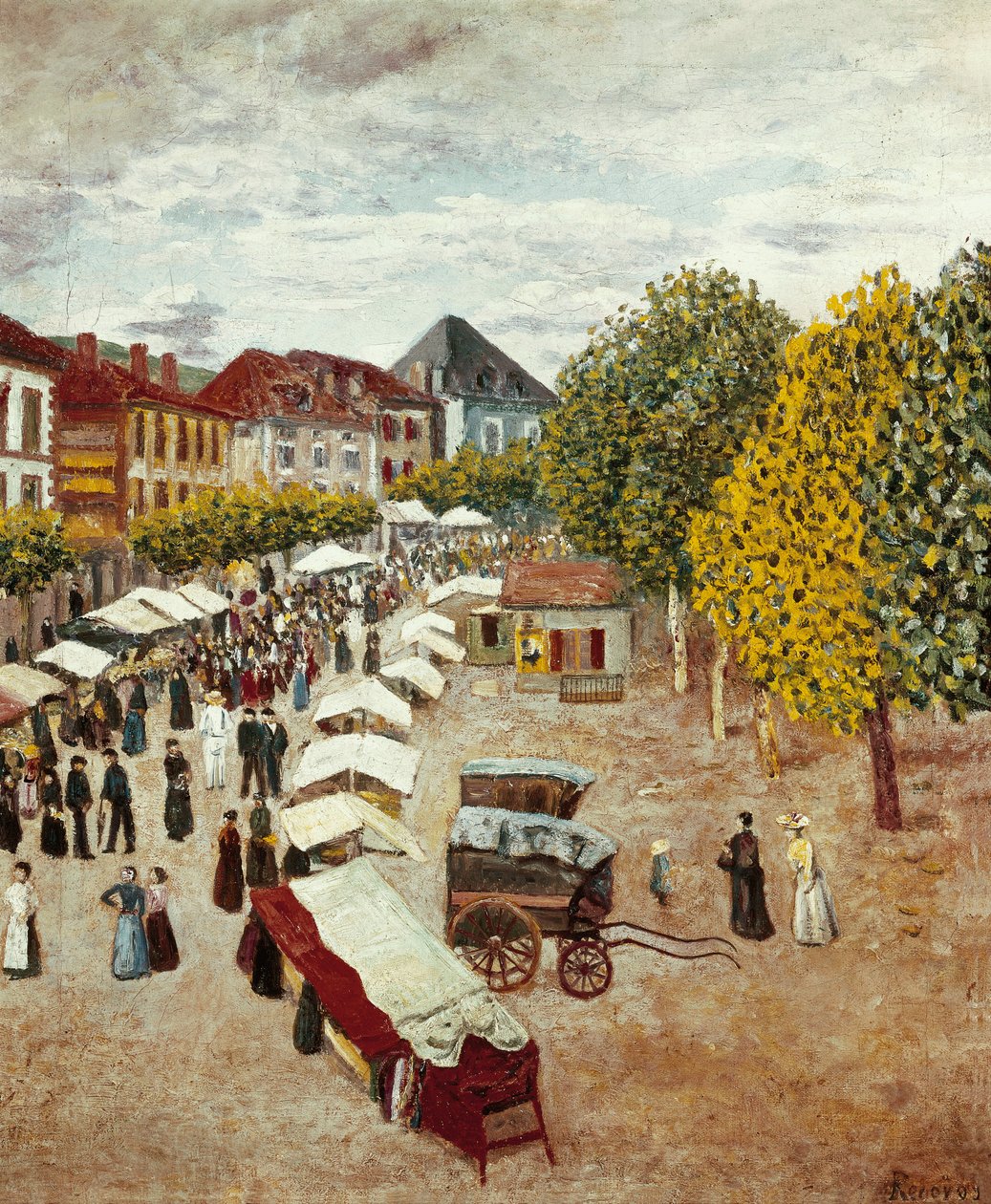 “" A Marcha de Dax nas Landes "" Pintura de Dario de Regoyos y Valdes (1875-1913) Coleção Particular de Diario or Dario de Regoyos y Valdes