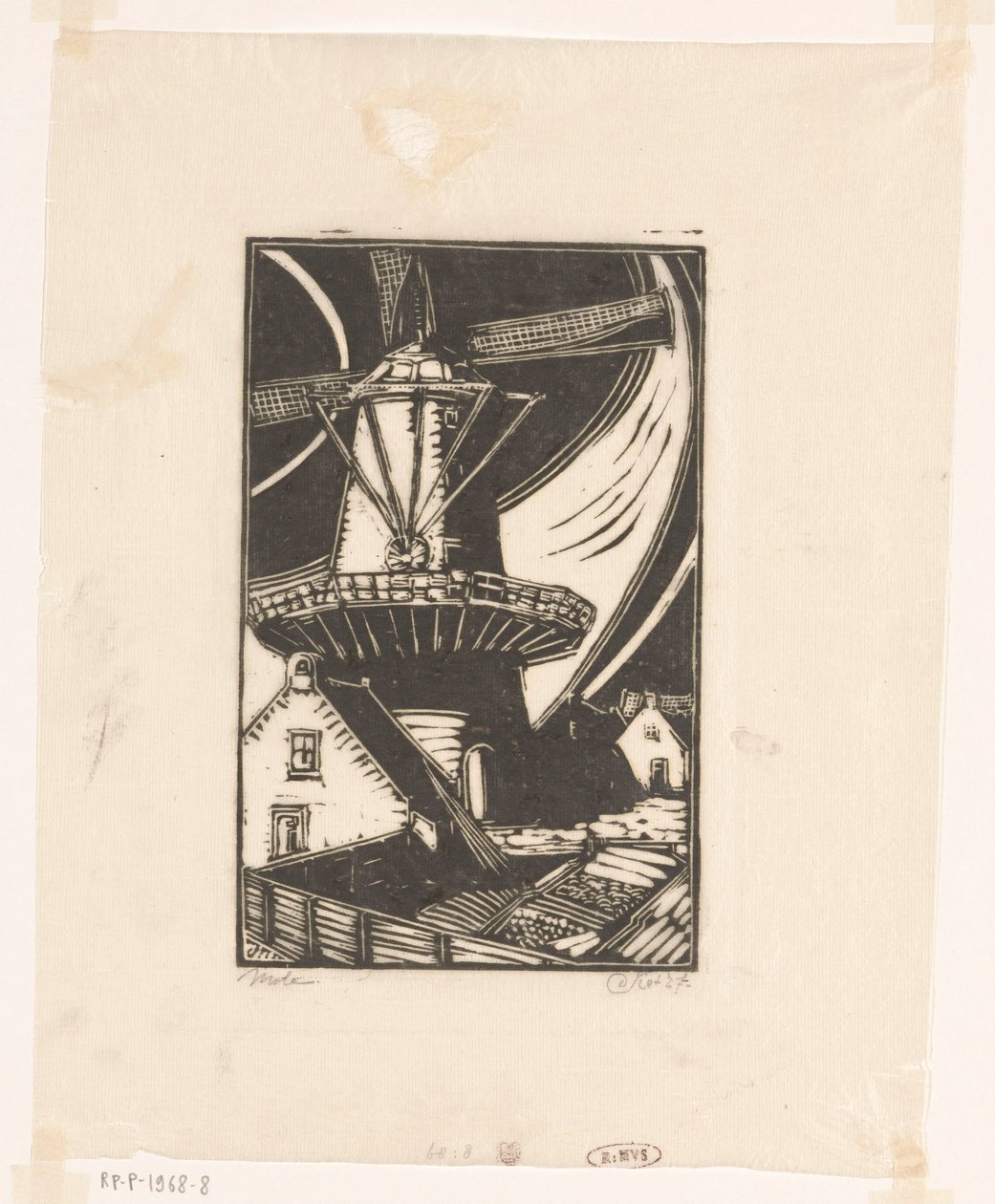 Molen (título original no objeto) de Dick Ket (signed by artist)