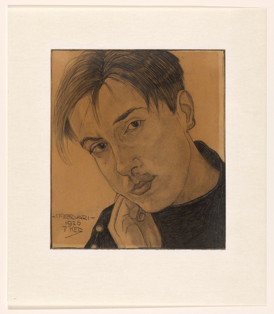 Autorretrato (com a mão) de Dick Ket (signed by artist)