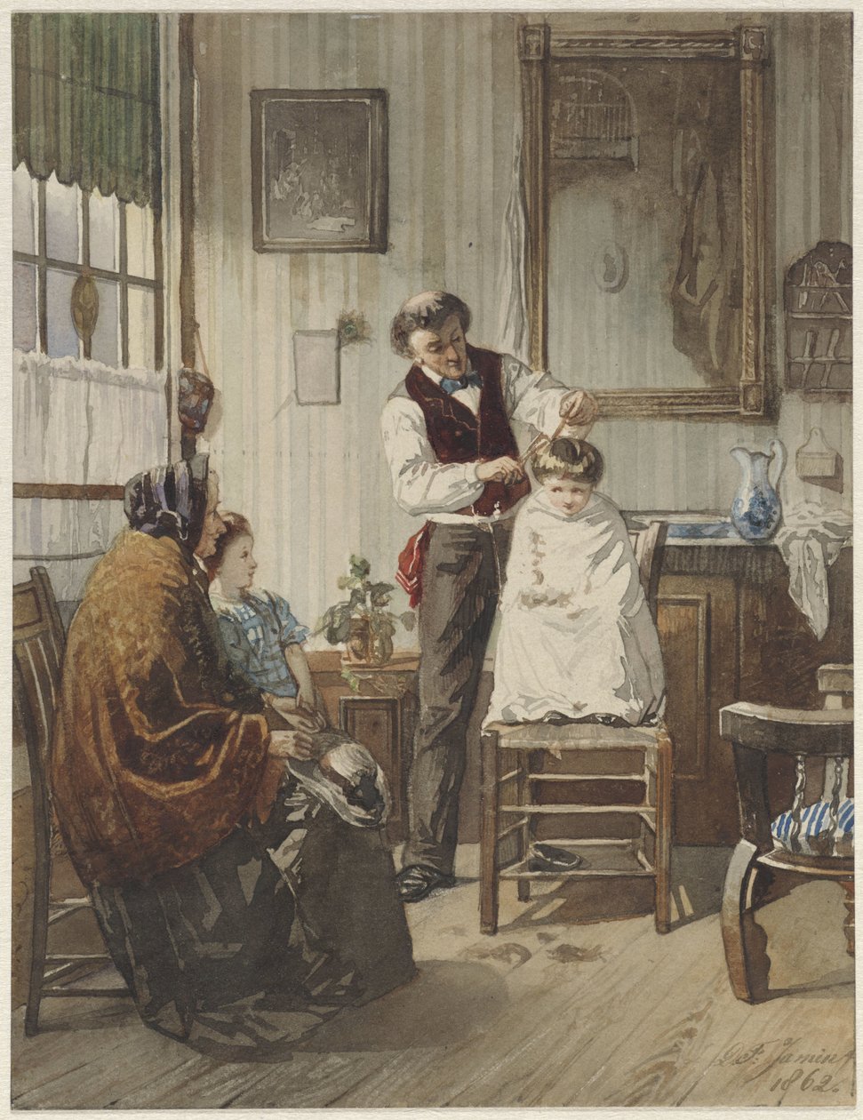 Criança no cabeleireiro de Diederik Franciscus Jamin