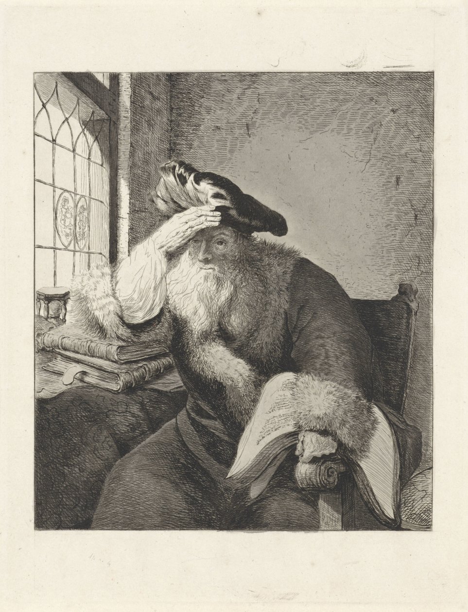 Barba cinzenta à janela de Diederik Jan Singendonck