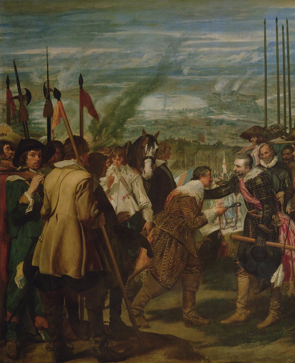 A rendição de Breda, 1625, c.1635 óleo sobre tela detalhe de 30730 de Diego Velázquez